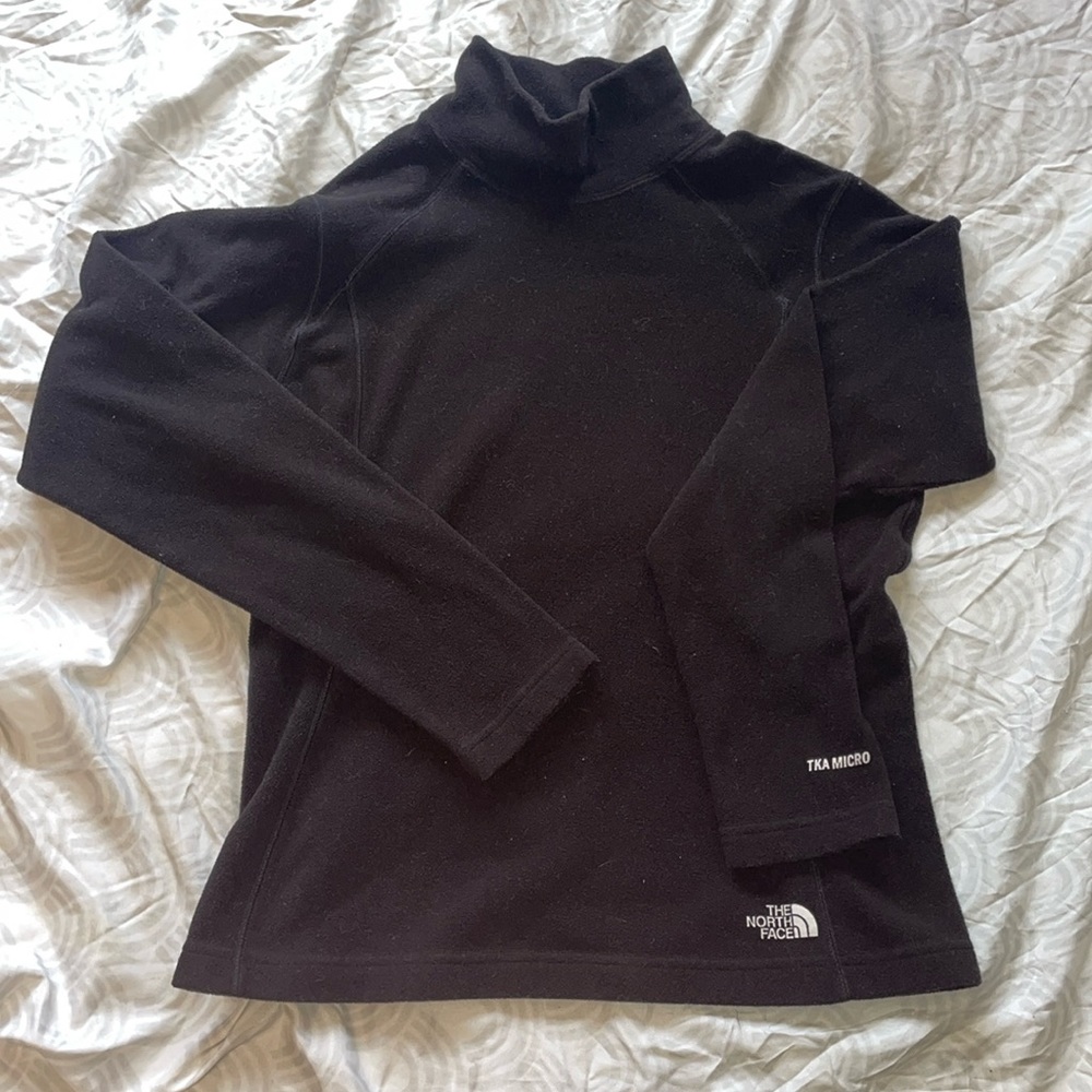 The North Face Black TKA Micro Sweatshirt - Size Small, Snug Fit